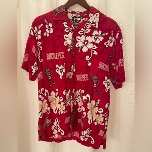 Ohio State Buckeyes Spike Sports Hawaiian Shirt Size Medium